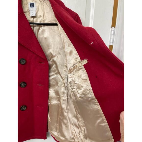 GAP XS Wool red blazer doubled breasted Peacoat classic coat - Picture 7 of 9